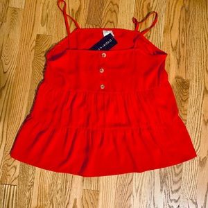 Red Flowy Paper Crane Tank